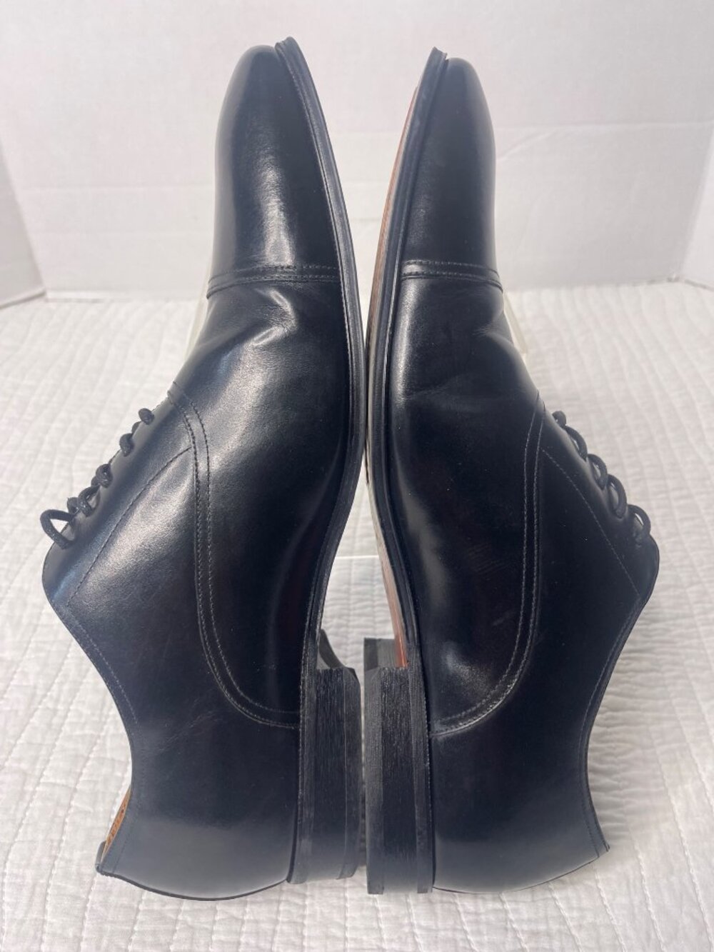 Florsheim Black Leather Mens Corbetta Cap Toe Oxford Dress Shoes 13D Office - Picture 5 of 9